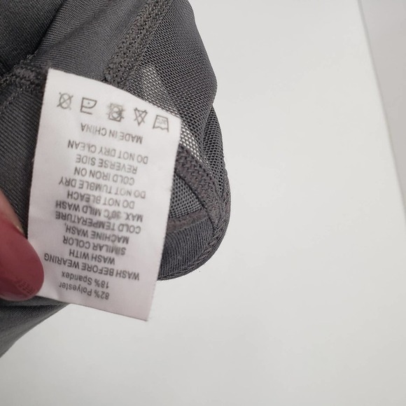 Zyia Active All Star High Neck Sports Bra XS Pewter Grey Mesh‎ Zip Back - Picture 7 of 8